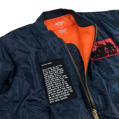 RARE OG HSTRY BY NAS God's Son Bomber Jacket Mens Size L Navy - Imagen 4 de 12