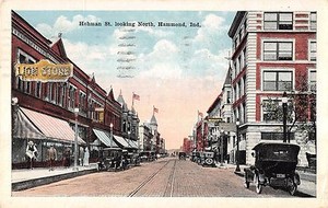 Hammond-Indiana-Hohman-Street-Looking-North-Antique-Postcard-V19938