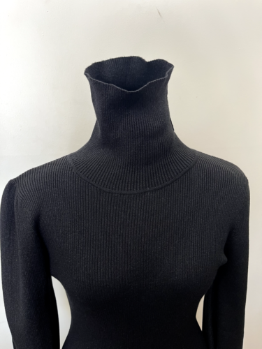 Bodycon Rollkragen Langarm Kleid Damen - Bild 4 von 9