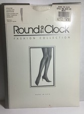 PAIR OF VTG ROUND THE CLOCK STYLE 700 WHITE JUNGLE NET PANTYHOSE SZ C/D LYCRA