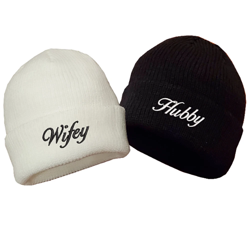 Wifey & Hubby embroidered dock docker beanie hats