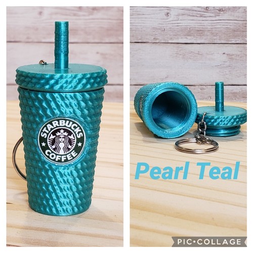 Studded Tumbler Keychain, With Storage, Pearl/Silky Finish. Starbucks Inspired - Picture 5 of 20