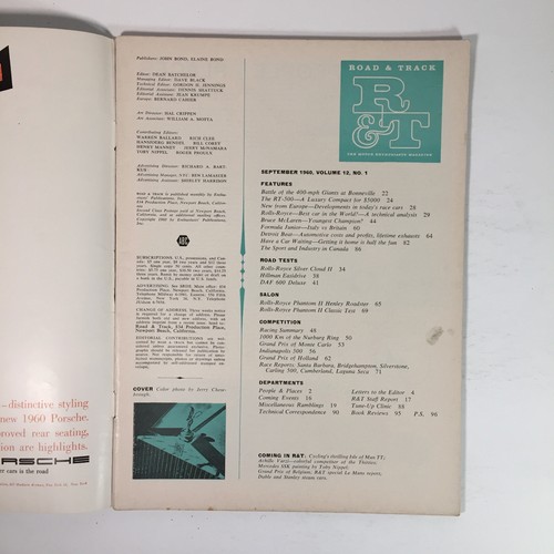 Road And Track 1960 Lot of 10 Magazines Rolls Royce Scarab Porsche Oldtimer - Bild 7 von 10