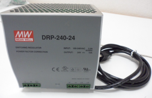 Lot of (2) MEANWELL DRP-240-24 Power Supply 24V 10A With Power Cords - Picture 2 of 11