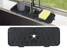 Silicone Sink Faucet Mat Faucet Handle Drip Catcher Tray Sink Splash Guard Drain