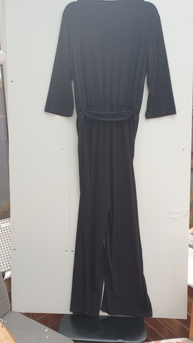 Kim & co Jersey Jumpsuit 3/4 Sleeve elasticated waist belt new tag size large k - Picture 2 of 2