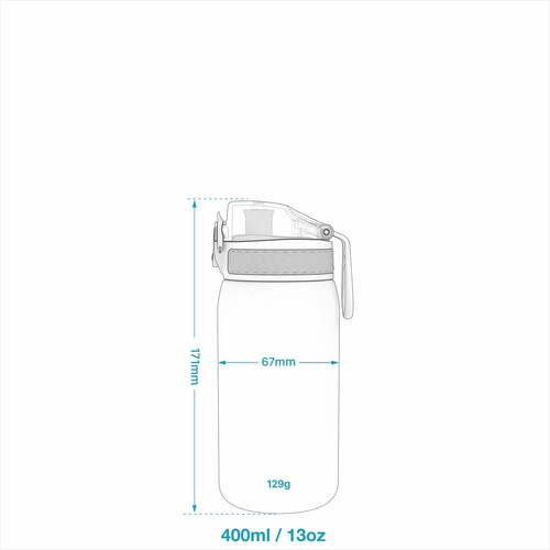 Gourde Enfant Inox Léger 400ml Non Isolé Anti-Fuite Facile à Ouvrir Verrouill... - Imagen 8 de 9