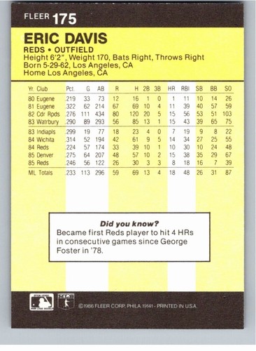 1986 Fleer Baseball Complete Your Set You Pick Choose #166 - 330 - Picture 21 of 287