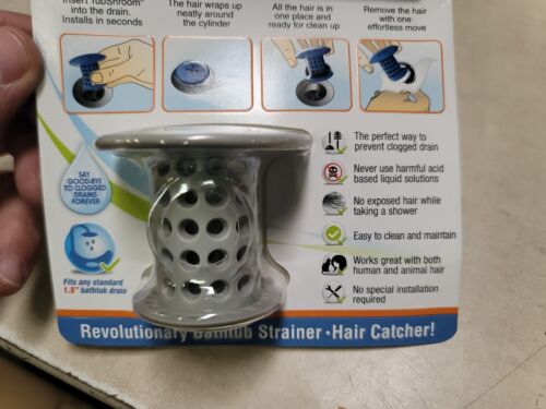 TubShroom (Gray) Hair Catcher Drain Protector Strainer, No Clogs - Sealed- - Picture 3 of 5