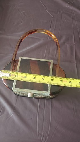 Cartera de colección tirolesa de Nueva York marrón lucita y latón ¿circa años 50? Whs1 - Imagen 15 de 16