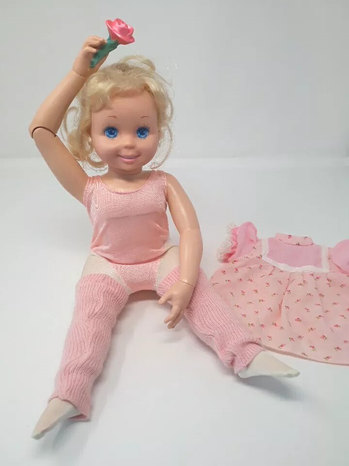 Muñeca bailarina Tyco My Pretty 1989 funciona con pilas sin probar conjunto de 3 piezas 16"