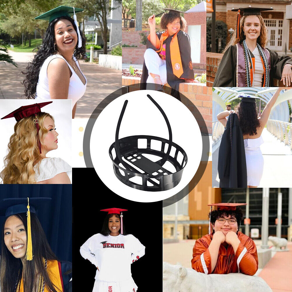 Graduation Cap Headband, Black Graduation Hat Headband