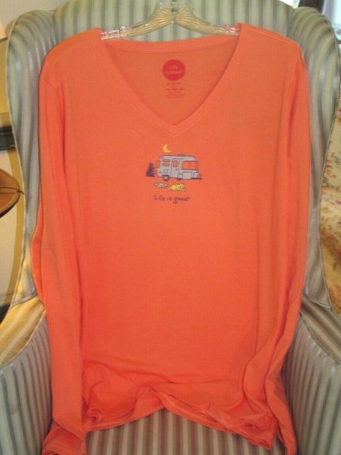 NWT LIFE IS GOOD WOMENS L/S COTTON CRUSHER VEE-TEE- "ROCKET CAMPER" (XXL) - Picture 3 of 3