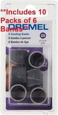 ** 10 Packs of 6 ** Dremel 432 1/2-Inch 120 Grit Sanding Bands, 6 Pack