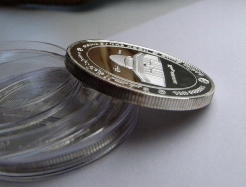 PALESTINE 10 DINARS 2014 - DOME OF THE ROCK - EDGE REEDED - 39mm UNC COIN - Picture 3 of 3