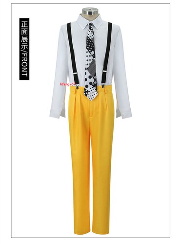 The Mask Jimcarrey Cosplay Halloween Costume Outfit Men's Uniform Yellow Suit - Picture 13 of 24