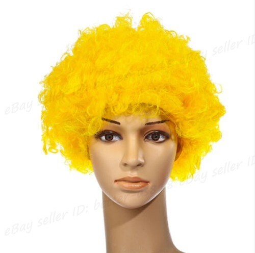 12 Farben lockiges Afro Kostüm Funky Perücke Disco Clown Herren/Damen Kostüm - Bild 11 von 14