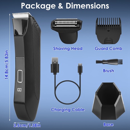 2 In 1 Electric Body Trimmer for Men Cordless Beard Groin Ball Waterproof Razor - Picture 12 of 17
