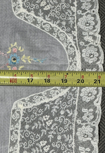 Antique Tabour Embroidered Table Runner 28" x 21" - Picture 3 of 23