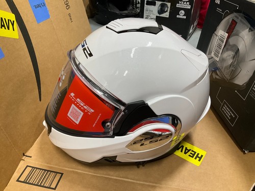 LS2 Helmet Modular Valiant FF399 Solid GLOSS WHITE XXL - Picture 4 of 7