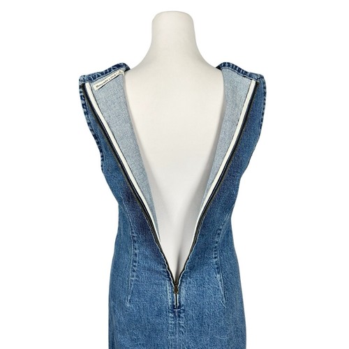 Abercrombie & Fitch S Blue Denim Sleeveless Mini Dress Western Boho Y2K - Picture 8 of 16