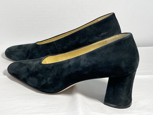 Nine West Navy Suede Leather Heels All Leather Upper 3” Heel Size 9 M. - Picture 4 of 8