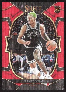 10798F 2022-23 Panini Select #86 Jeremy Sochan Red Wave Prizms