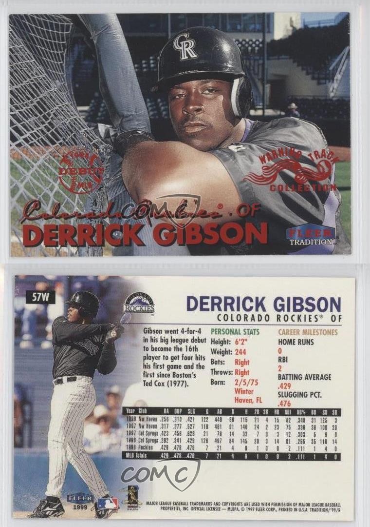 1999 Fleer Tradition Warning Track Derrick Gibson #57W