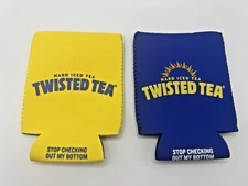 Set of Twisted Tea Coozies – Yellow & Blue “Keep It Twisted” Can Coolers