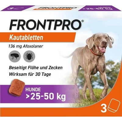 BOEHRINGER INGELHEIM VETMEDICA GMBH FRONTPRO 136 mg Kautabletten f.Hunde >25-50 kg 3 St PZN18654305
