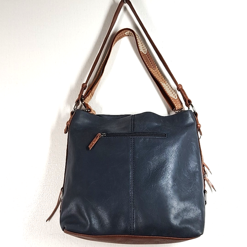 Borsa a secchiello The Sak Ashland in pelle blu tessuto staccabile tracolla ciondolo - Foto 5 di 23