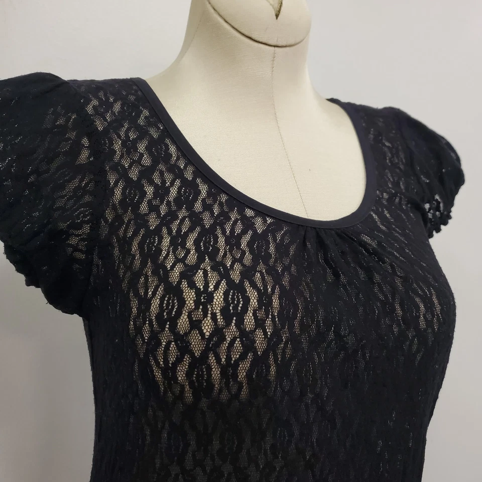 The Limited Womens Y2K Fairy Grunge Lace Top Size XS Black Witchy Whimsical - Image 2 of 4