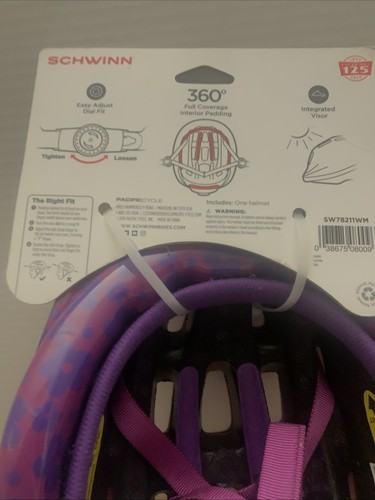 Neu Schwinn Kinder Fahrradhelm 5+ Jahre verstellbares Zifferblatt Passform pink lila türkis - Bild 5 von 6