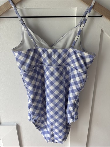 Abercrombie & Fitch Girls Swimsuit Size 13/14 Lavender & White Gingham VGUC - Picture 3 of 5