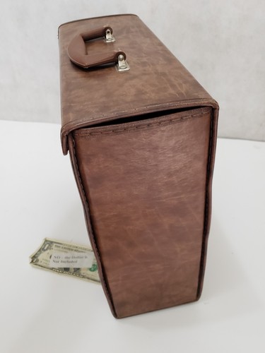 Vintage Brown Vinyl RECORD Album  STORAGE LP-  12" Carry CASE BOX - 5" Thick - Bild 4 von 10