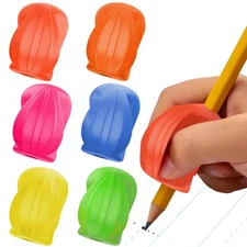 Neon Pencil Grippers Ergonomic Writing Aid Pack of 6 for Kids and Adults