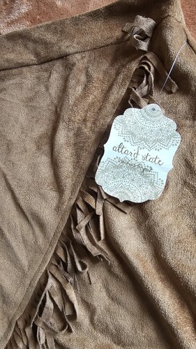 Altered State Fringe Suede Mini Skirt NWT Large - Picture 8 of 9