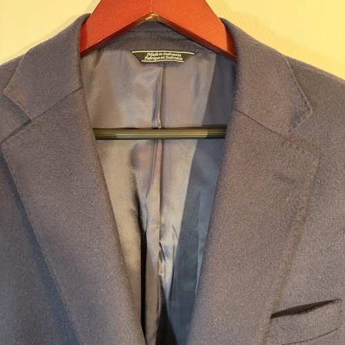 CASHMERE Sport Coat Blazer Jacket 44R Navy Blue Saks Fifth Ave Slim Cut 2 Button - Picture 14 of 24