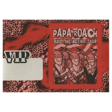 Papa Roach 2001 Raid the Nation Concert Tour VIP Backstage Pass