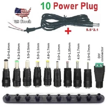 10Pcs 5.5x2.1mm Laptop Universal DC Power Jack Set Charger AC DC Adapter Plug