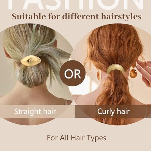 3PCS Gold Hair Ties, Metal Hair Ties for Thick Hair, Elegant Gold Set 06 - Foto 3 di 6