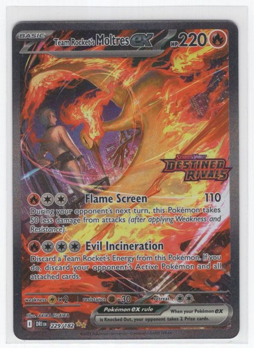 #229 2025 Destined Rivals Team Rocket's Moltres ex Special Illustration Rare - Picture 1 of 2