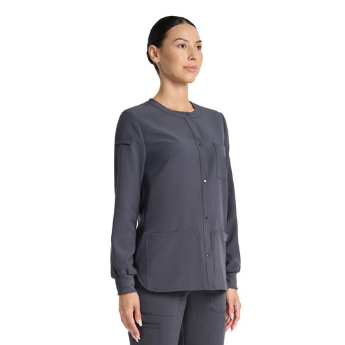 Scrubstar Fashion Seasonal Stretch Snap Warm-up Jacket, Size M, Breathable - Picture 3 of 7