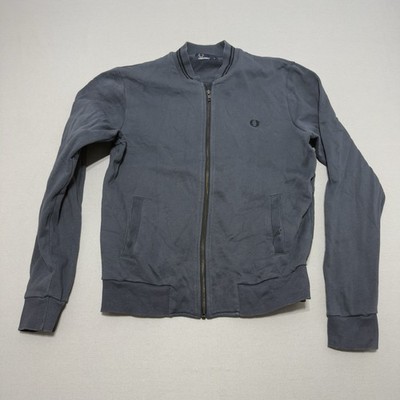 Fred Perry Track Jacket Mens Medium Grey Full Zip Mod Casual Jumper Twin Tip