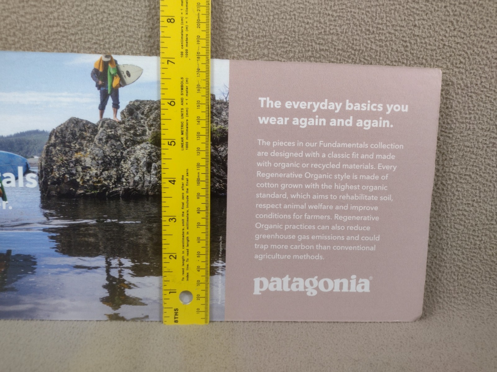 Patagonia Display Ad Counter top Cardboard Fundamentals Photo 16" x 7" thumbnail 3