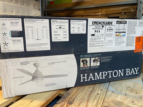 Hampton Bay Caprice 52 in. Integrated LED Indoor Matte White Ceiling Fan with - Picture 11 of 11