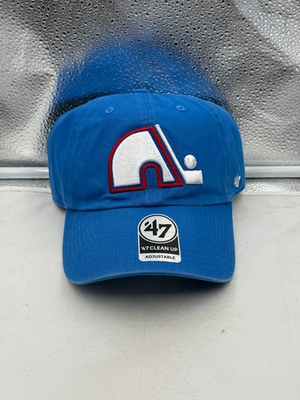 #ad Quebec Nordiques NHL #x27;47 Brand Throwback Blue Clean Up Adjustable Hat $35.00