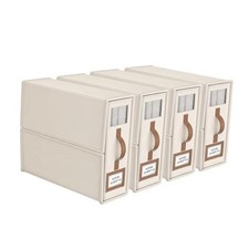 4 Pack Foldable Bed Sheets Set Organizers and 4 Pack-King Size-3.7 Gal Beige