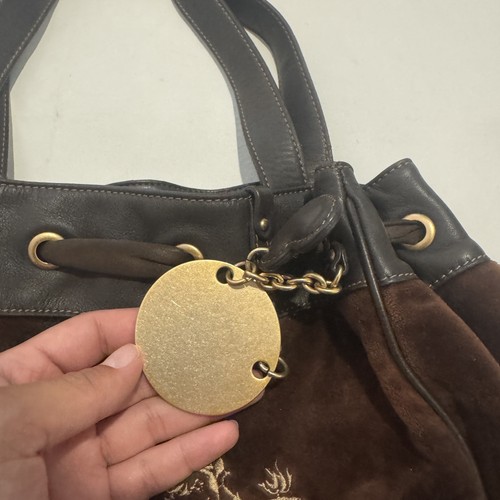 VTG Juicy Couture Velour "Once Upon a Time" Purse Bag Set Daydreamer Y2K Brown - Picture 4 of 24