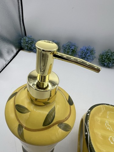 Casa Vero Apple/Grape Soap Dispenser & Sponge Holder - Hand Painted Ceramic Set - Picture 7 of 22